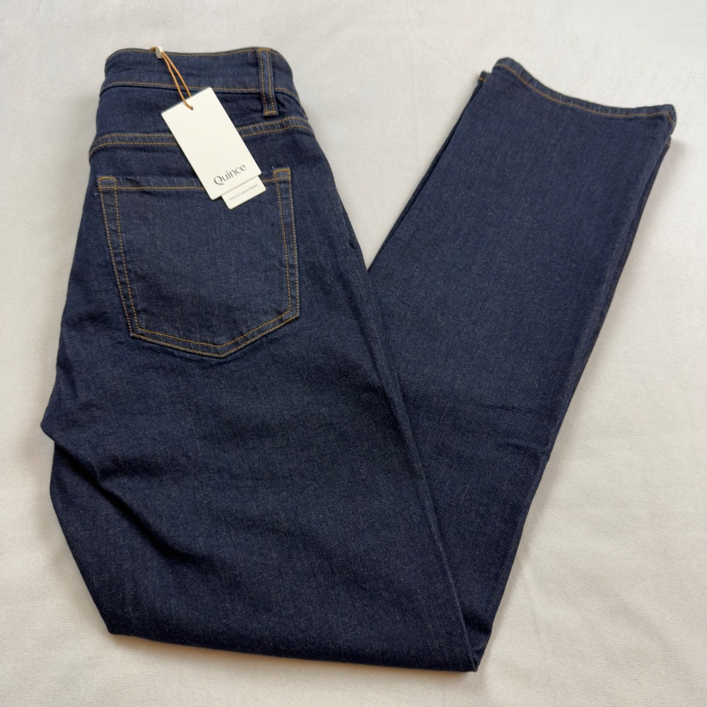 Quince Warren Stretch‎ Relaxed Straight Jeans Clean Rinse Blue 32x32 NWT